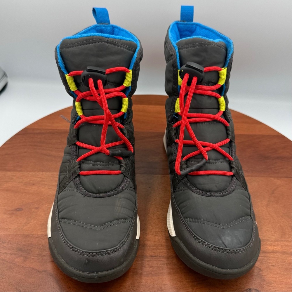 Sorel Whitney‎ II Youth Waterproof Winter Snow Boots Size 5 Black Blue Insulated